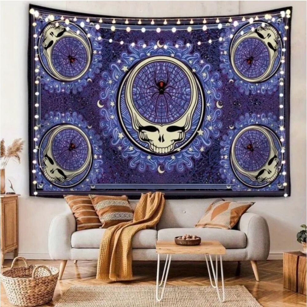 Purple Skull Tapestry Wall Decor